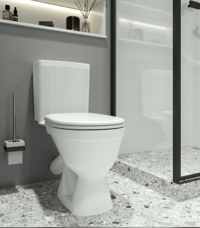 Унитаз-компакт напольный с бачком Santek Уно 1WH501613 белый с сиденьем микролифт каскадный смыв