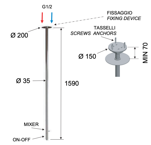 Смеситель для раковины Remer X Style N17XV на потолок нержавеющая сталь - фото 2