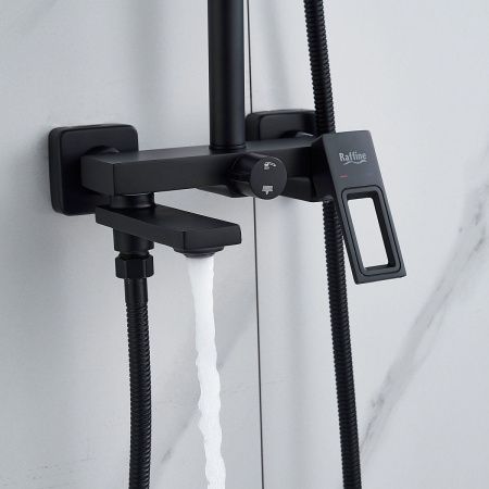 Душевая стойка Raffine F3696H настенная цвет черный