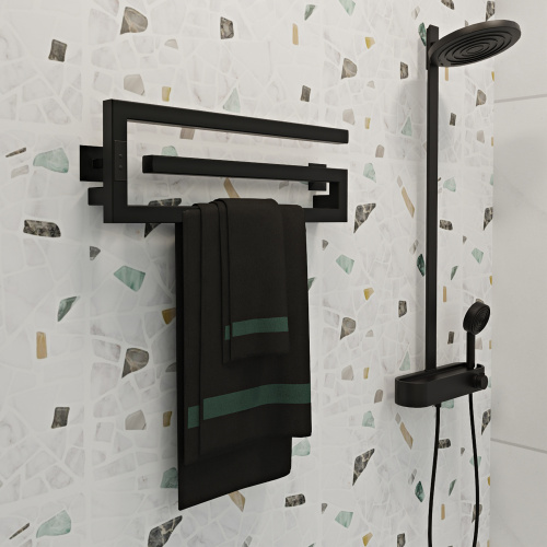 Полотенцесушитель Indigo Sigma DGSIG20-60BRLt 60х20 электрический черный муар - фото 2