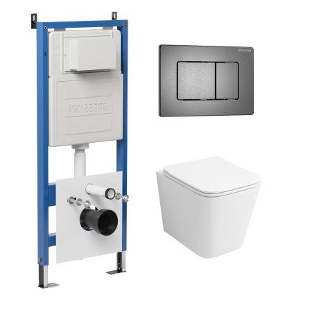 Инсталляция + кнопка смыва + унитаз Grossman Classic 97.4441S.04.42M