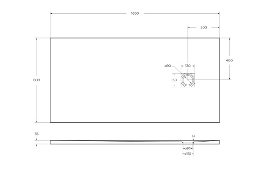 Душевой поддон BelBagno UNO TRAY-MR-UNO-AH-160/80-35-W-NO 160х80 искусственный мрамор белый - фото 5