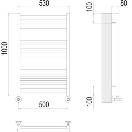 Полотенцесушитель водяной Terminus 4670078530806 55х100 хром