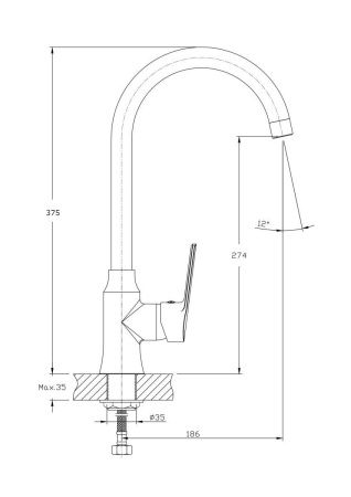 Смеситель для кухни Rush Balearic BA3935-22 на мойку хром