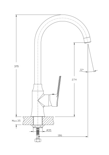 Смеситель для кухни Rush Balearic BA3935-22 на мойку хром - фото 2