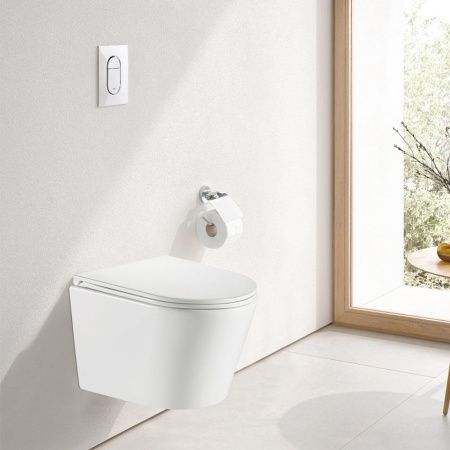 Унитаз подвесной WesnaArt Ray 206-RAY11 белый с сиденьем микролифт безободковый каскадный смыв