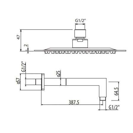 Верхний душ Gattoni Programma Doccia BRPEQ400 хром