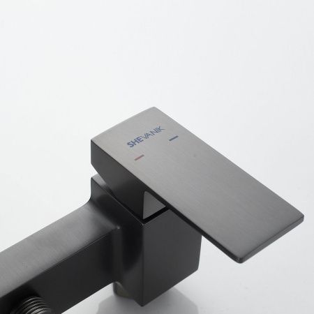 Гигиенический душ со смесителем Shevanik S96T S9605T-1 оружейная сталь