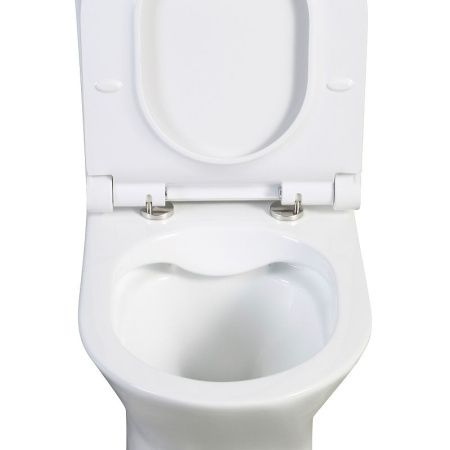 Унитаз напольный с бачком Agger AT07000 белый с сиденьем микролифт безободковый каскадный смыв