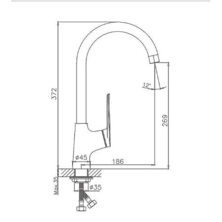 Смеситель для кухни Haiba HB595 HB70595 на мойку хром