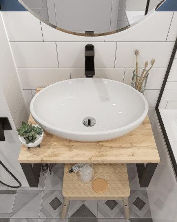 Столешница 1MarKa Grunge Loft Ц0000001584 60х50 накладная цвет коричневый