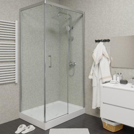 Душевой уголок Cerutti SPA VITO110-R 110х80 стекло прозрачное профиль хром без поддона