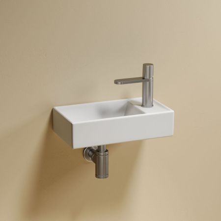 Раковина из сантехнического фарфора Ceramica Nova ELEMENT CN6051LMW 40х20 подвесная цвет белый 1 отверстие под смеситель