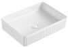 Раковина из сантехнического фарфора Sintesi SIN-LVB-APP-418 50х40 накладная цвет белый без отверстий под смеситель