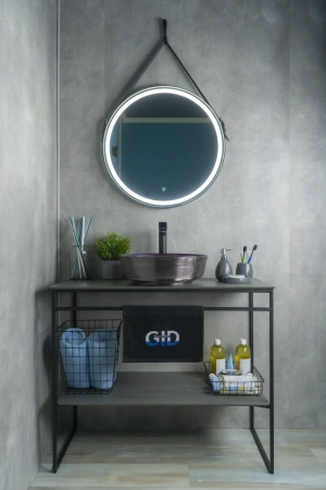 Раковина керамическая Gid Esfera 53332 40х40 накладная цвет хамелеон без отверстий под смеситель