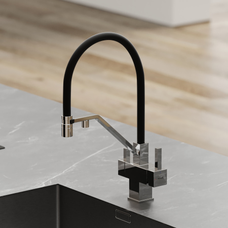 Смеситель для кухни Sancos Loro SC4007CH на мойку хром/черный