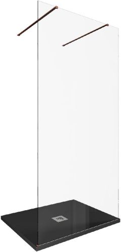 Душевая перегородка Allen Brau Infinity 3.21041.60 100х200 стекло прозрачное профиль медь