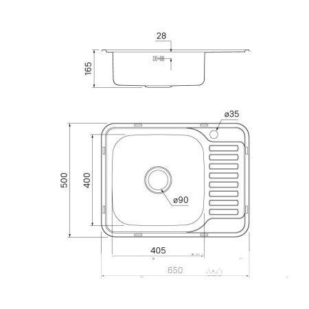 Кухонная мойка Iddis Basic BAS65SLi77 65х50 цвет серый поверхность глянцевая