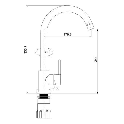 Смеситель для кухни Splenka S201 S201.40.09 на мойку графит - фото 3