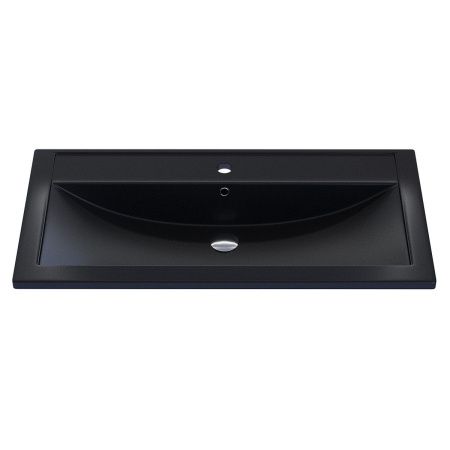 Раковина из искусственного камня Uperwood Foster Quartz 291030043 90х50 полувстраиваемая цвет черный