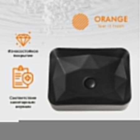 Раковина из сантехнического фарфора Orange B02-460mb 50х40 накладная цвет черный