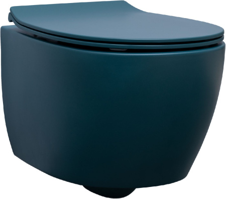 Чаша унитаза подвесная Allen Brau Fantasy 4.11004.PT цвет зеленый без сиденья безободковая каскадный смыв