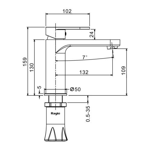 Смеситель Raglo R50 R50.10 на раковину хром - фото 2