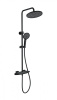 Душевая стойка Wonzon & Woghand Neo WW-B3035-A2-MB настенная цвет черный с термостатом