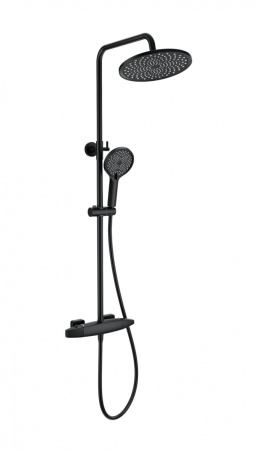Душевая стойка Wonzon & Woghand Neo WW-B3035-A2-MB настенная цвет черный с термостатом