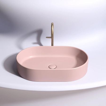 Раковина из сантехнического фарфора Ceramica Nova ELEMENT CN6048MP 60х40 накладная цвет розовый без отверстий под смеситель