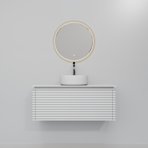 Тумба с раковиной зеркалом и смесителем ArtDecco Jacqueline (Жаклин) AJC10W34S3MF 100x45x40 подвесная цвет белый - фото 4