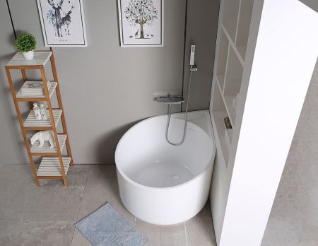 Ванна акриловая Abber AB9305 95х95 угловая четверть круга с каркасом