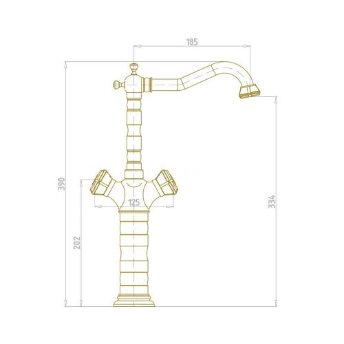 Смеситель для раковины Bronze de Luxe ROYAL 21973 на столешницу бронза - фото 3
