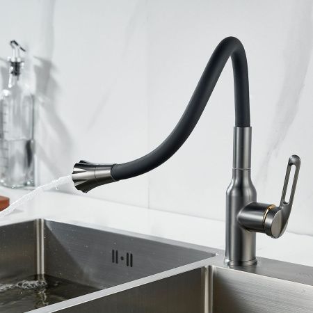 Смеситель для кухни Raffine F303T-3 на мойку оружейная сталь