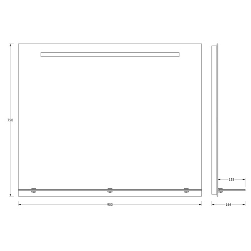 Зеркало со встроенным LED-светильником Evoform Ledline-S BY 2157 90х75 - фото 2