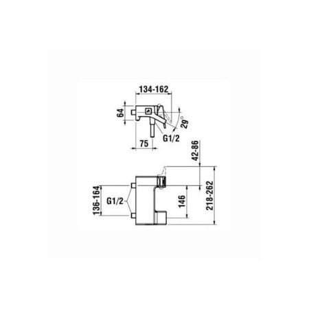 Смеситель для ванны Laufen Sense HF901260100000 настенный хром