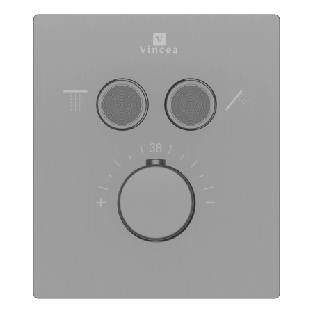 Смеситель для душа Vincea VSCV-321T-MGM встраиваемый в стену вороненая сталь с термостатом
