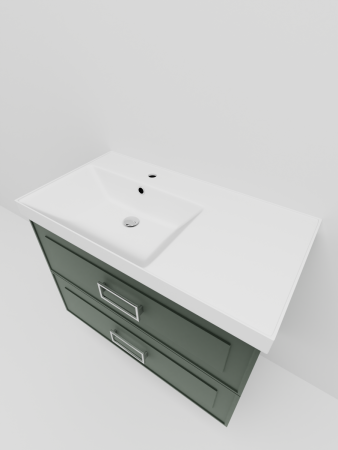 Тумба с раковиной La Fenice Cubo TWIN NFNC-01-CUB-G-90-2-3-90-2L 90х50 подвесная цвет серый