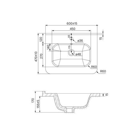 Тумба с раковиной Iddis Bild BIL60V0i95K 60х50 подвесная цвет коричневый