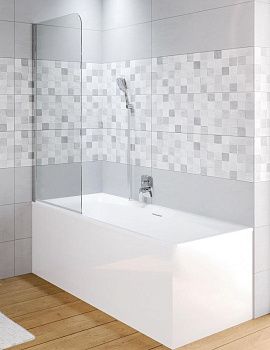 Душевая шторка на ванну Riho NOVIK G003043120 75х150 стекло прозрачное профиль хром ориентация универсальная