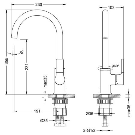 Смеситель для кухни LeMark Aura LM0605C на мойку хром