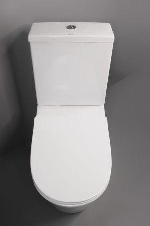 Унитаз напольный с бачком Creo Сeramique CREO COMBO CR1002R белый безободковый с сиденьем с микролифт каскадный смыв