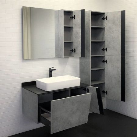 Тумба с раковиной Comforty Эдинбург 00004149881CF 90х50 подвесная цвет серый