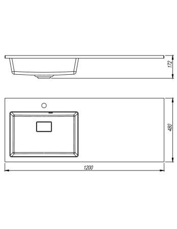 Раковина из искусственного камня Uperwood Cosmos 291020411 120х50 над стиральной машиной цвет белый