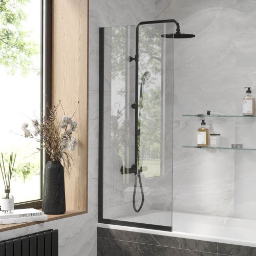 Душевая шторка Reflexion Fix RX14060CBL-02 60x140 стекло прозрачное профиль черный матовый ориентация универсальная - фото 2