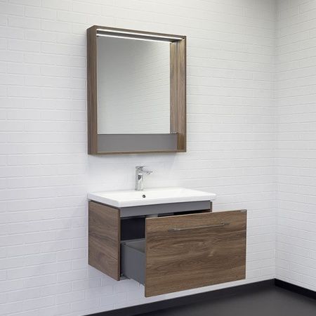 Тумба с раковиной Comforty Томари 00-00001279CF 70х50 подвесная цвет коричневый