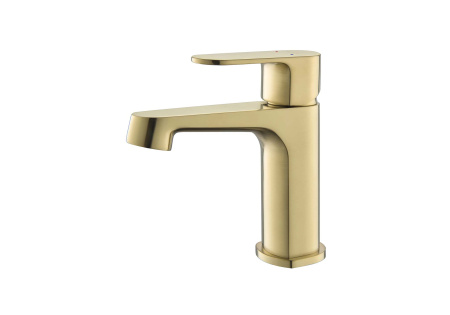 Смеситель Aquatek Оберон AQ1210BG на раковину золото без термостата