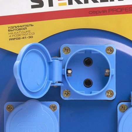 Удлинитель на металлической катушке 4-местный 30м Stekker PRF02-41-30 39296