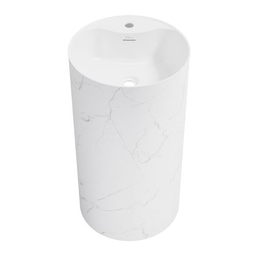 Раковина акриловая Wellsee Chalice Perfection 230626000 50х50 напольная цвет белый 1 отверстие под смеситель