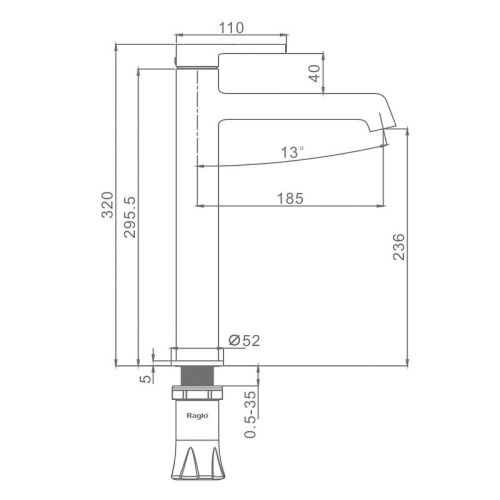 Смеситель для раковины Raglo R20 R20.15.05 на столешницу сатин - фото 2